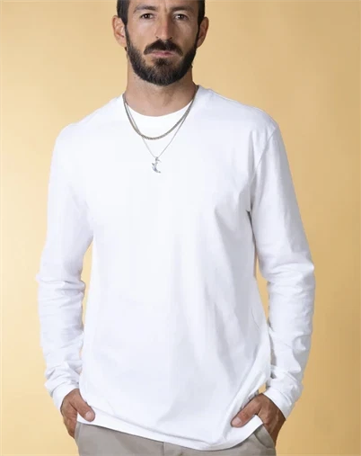 Elsk - Basic Brushed Langærmet T-Shirt - Optic White